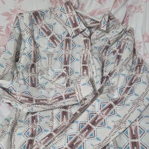 Geometric Patterned Button Down Shirt